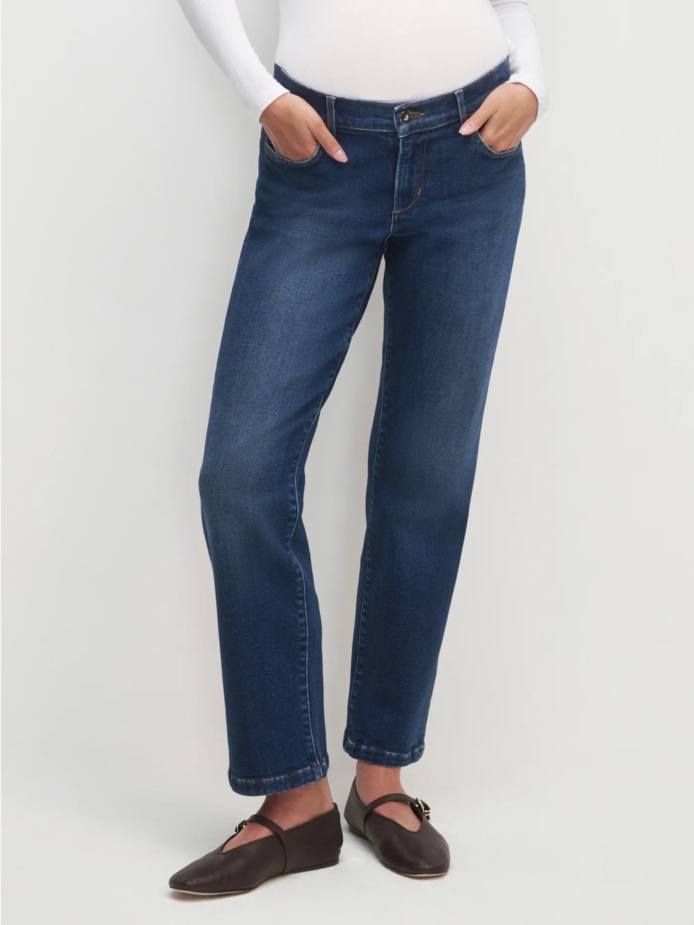 Favorite Daughter The Otto Mama Maternity Straight Leg Jeans Charlotte Wash 29